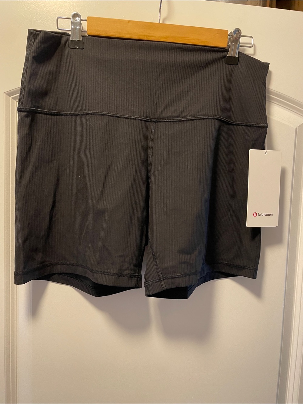 lululemon athletica Black Ribbed High-Rise Bike Shorts